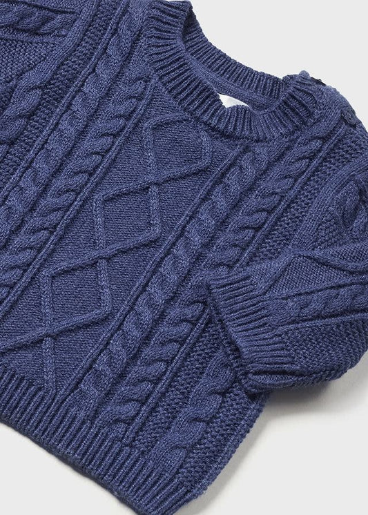 Eclipse Blue Braid Baby Sweater