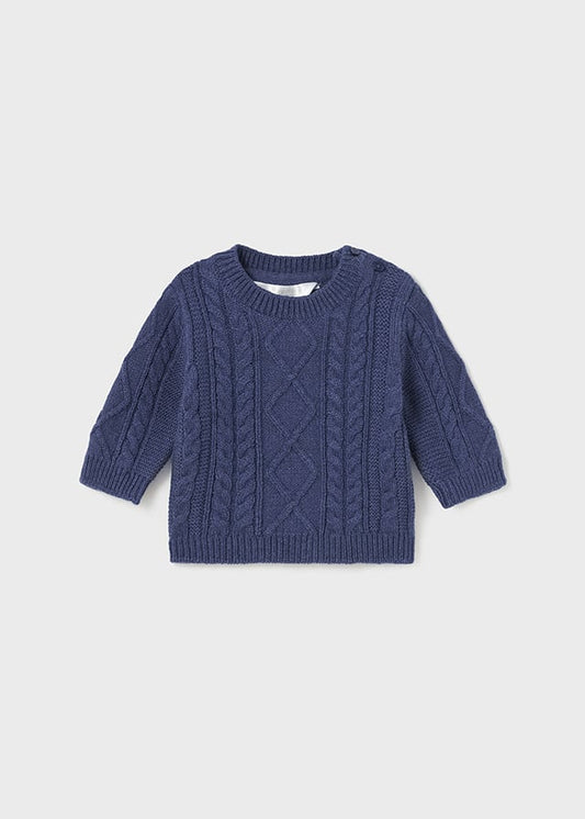 Eclipse Blue Braid Baby Sweater