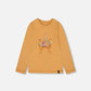 Organic Cotton T-Shirt Golden Yellow With Cat