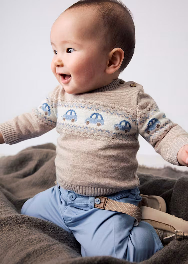 Mayoral 2369 Boy Jacquard Car Sweater