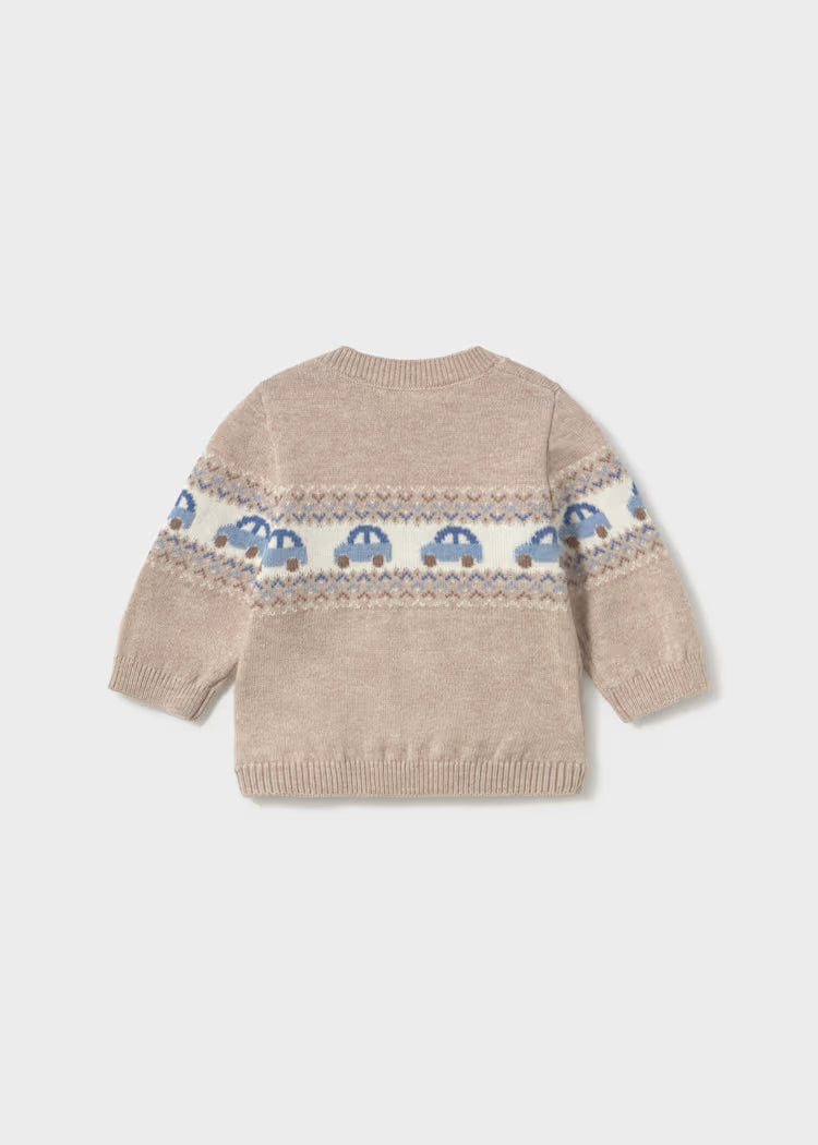 Mayoral 2369 Boy Jacquard Car Sweater