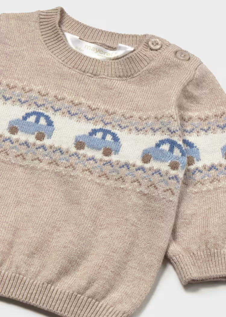Mayoral 2369 Boy Jacquard Car Sweater