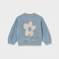 Mayoral 2383 Blue Flower Fuzzy Sweater