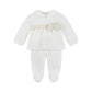 Ivory Velour 2pc Set with Gold Detailing