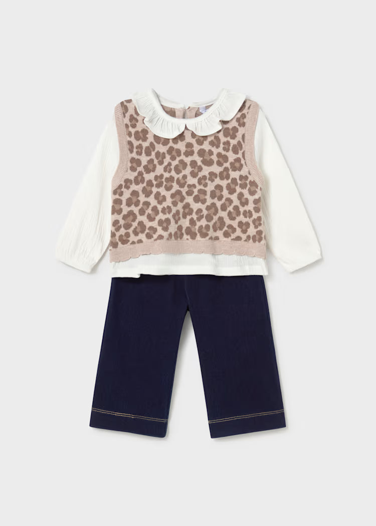 Mayoral 2536 Pants and Leopard Vest Top Set