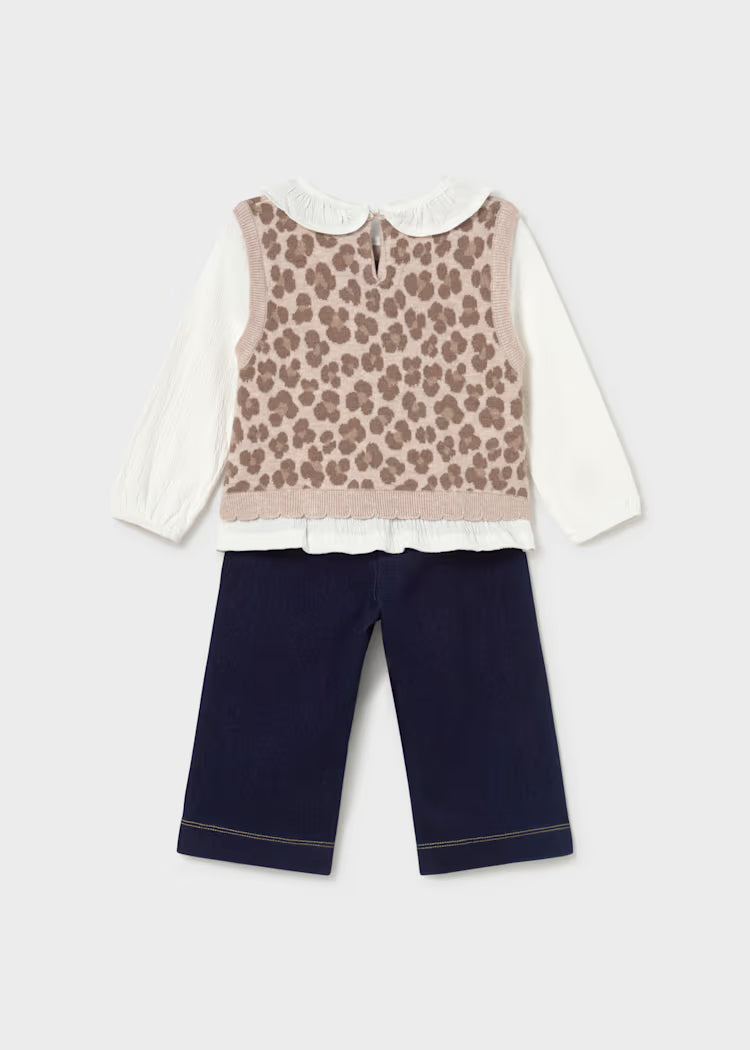 Mayoral 2536 Pants and Leopard Vest Top Set