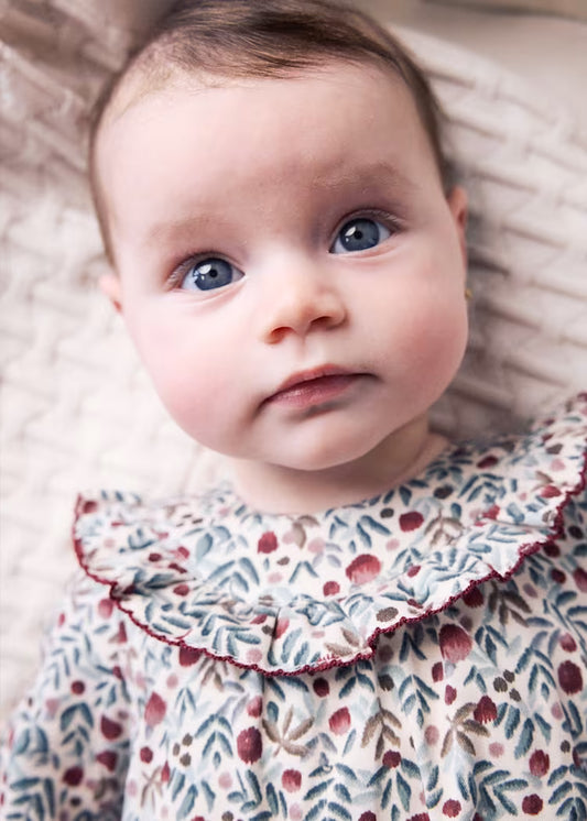 Mayoral 2672 Floral Printed Romper with Tights
