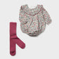 Mayoral 2672 Floral Printed Romper with Tights