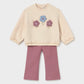Mayoral 2706 Embellished Flower Sweatshirt and Pants Set