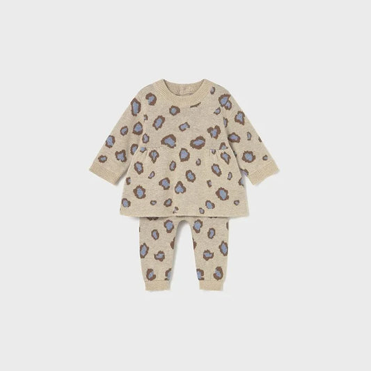 Mayoral 2732 Baby Girls 2-Piece Leopard Printed Set