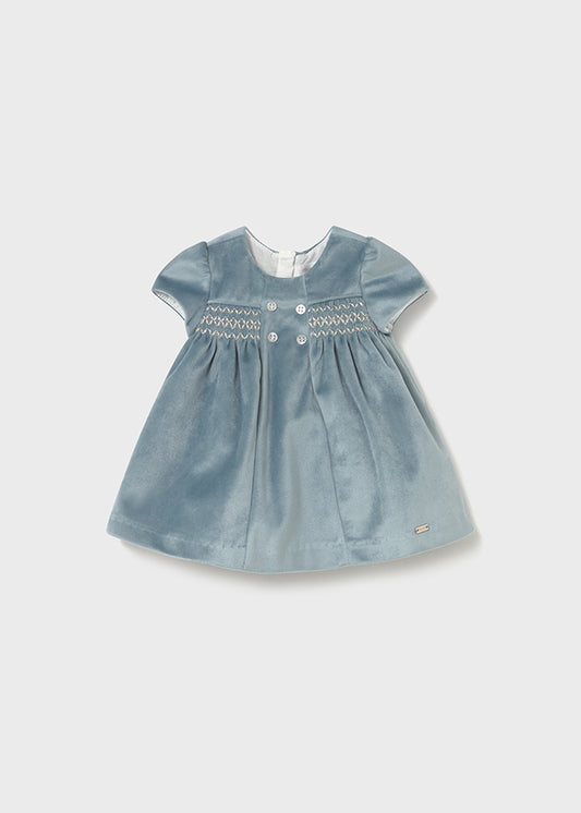 Mayoral 2816 Dress Mineral Blue Velvet Dress