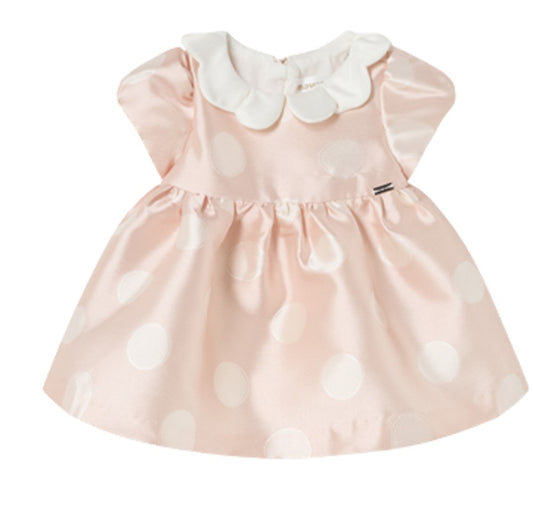 Infant Pink and White Polka Dot Dress