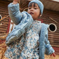 Mayoral 2909 Girls Blue Bell Floral Print Velvet Dress
