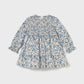 Mayoral 2909 Girls Blue Bell Floral Print Velvet Dress