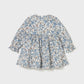 Mayoral 2909 Girls Blue Bell Floral Print Velvet Dress