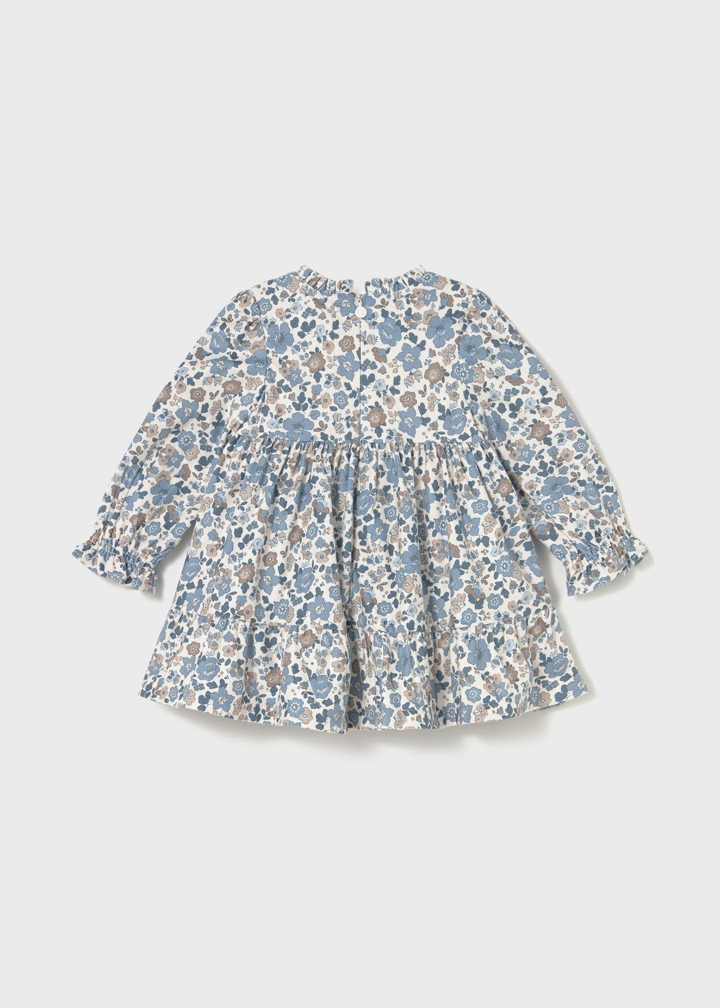 Mayoral 2909 Girls Blue Bell Floral Print Velvet Dress