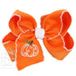 Embroidered Pumpkin Crochet Edge Bow
