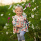 Floral Flutter Long Sleeve Ruffle Shoulder Top and Legging Set