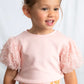 Mayoral 3001 Girl Pink Tulle Puff Sleeve T-shirt