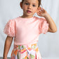 Mayoral 3001 Girl Pink Tulle Puff Sleeve T-shirt