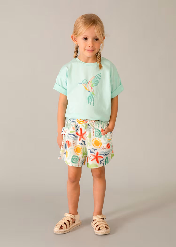 Mayoral 3016 Girl Drop Shoulder Hummingbird T-shirt