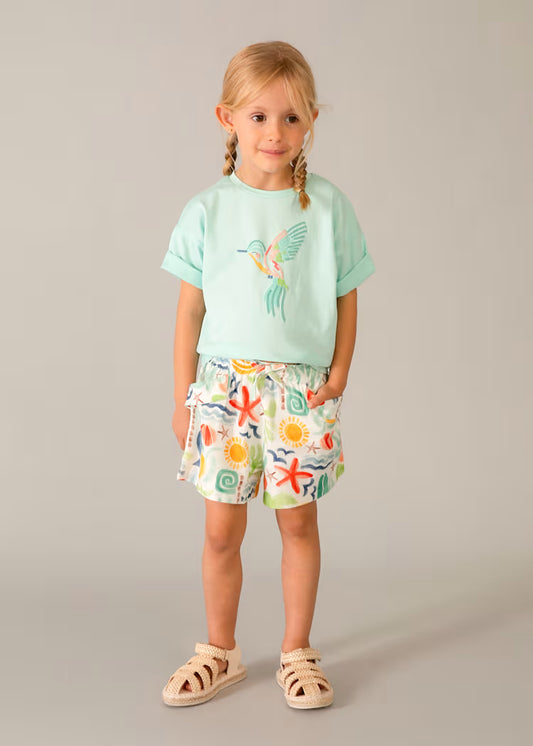 Mayoral 3016 Girl Drop Shoulder Hummingbird T-shirt