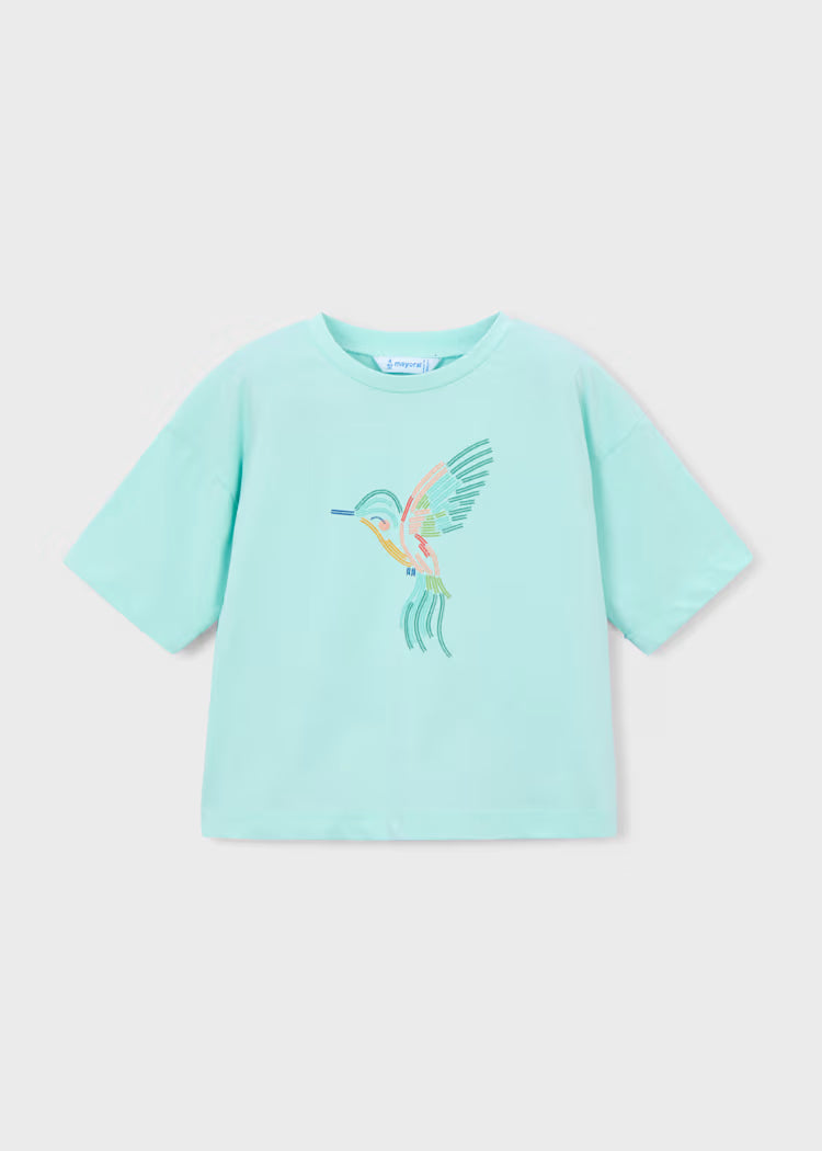 Mayoral 3016 Girl Drop Shoulder Hummingbird T-shirt