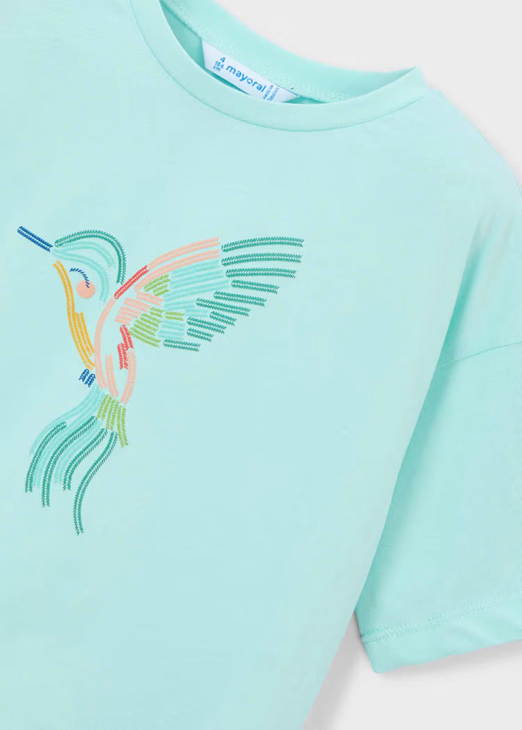 Mayoral 3016 Girl Drop Shoulder Hummingbird T-shirt