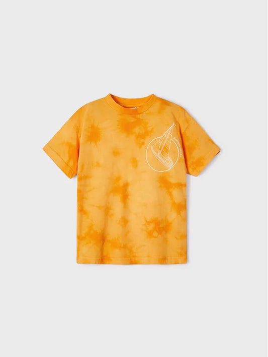 Orange Happy By The Sea Sailboat Tee