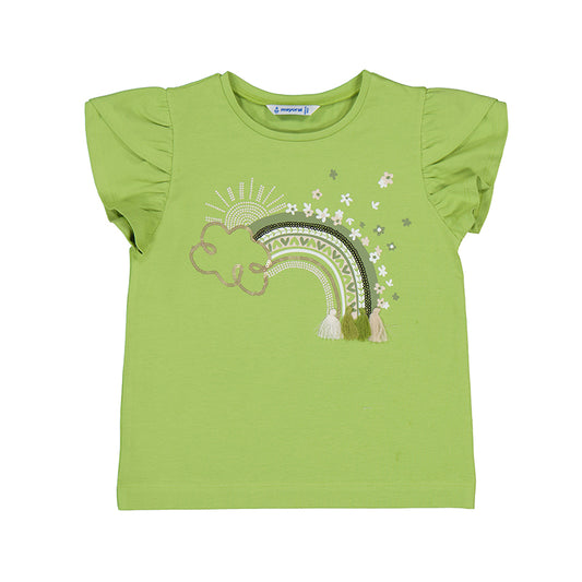 Apple Green Rainbow Detail Short Sleeve Tee