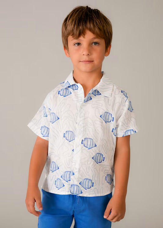 Mayoral 3115 Boy Fish Printed Shirt