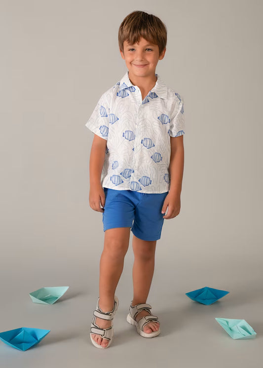 Mayoral 3115 Boy Fish Printed Shirt