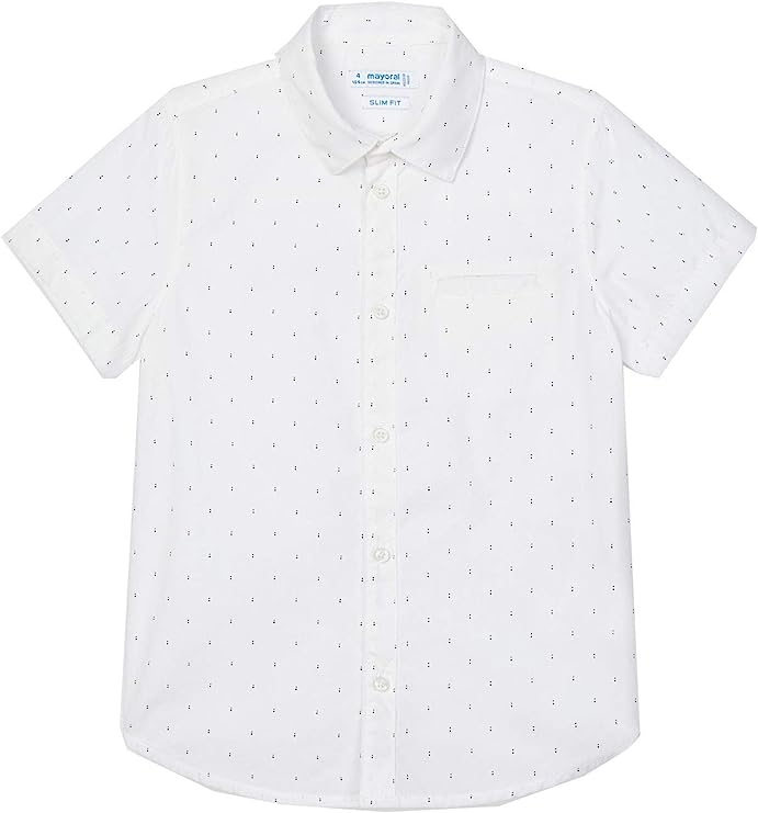 White with Blue Flecks Button Up