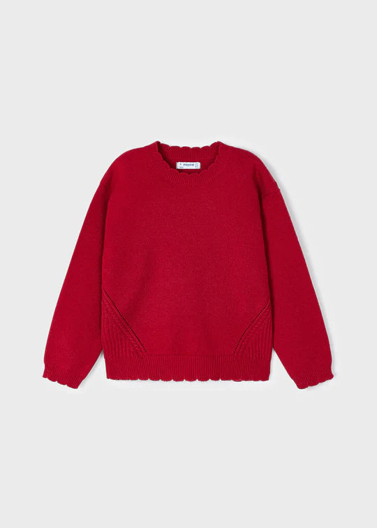 Rojo Sweater Knit Scalloped Sweater