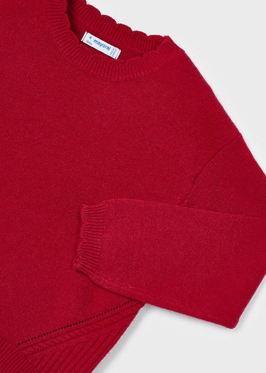 Rojo Sweater Knit Scalloped Sweater