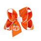 Embroidered Pumpkin Crochet Edge Bow