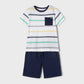 Stripe Pocket Tee and Shorts Set