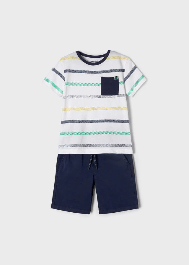 Stripe Pocket Tee and Shorts Set