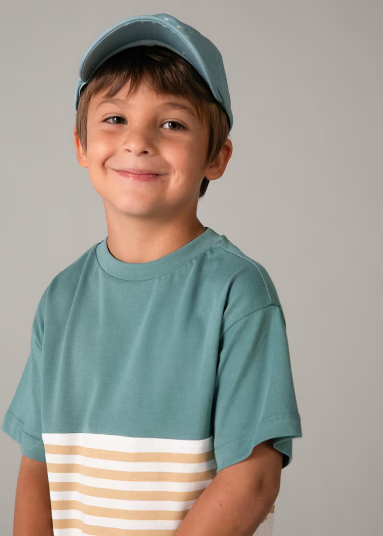 Mayoral 3601 Marine Blue Stripe Tee