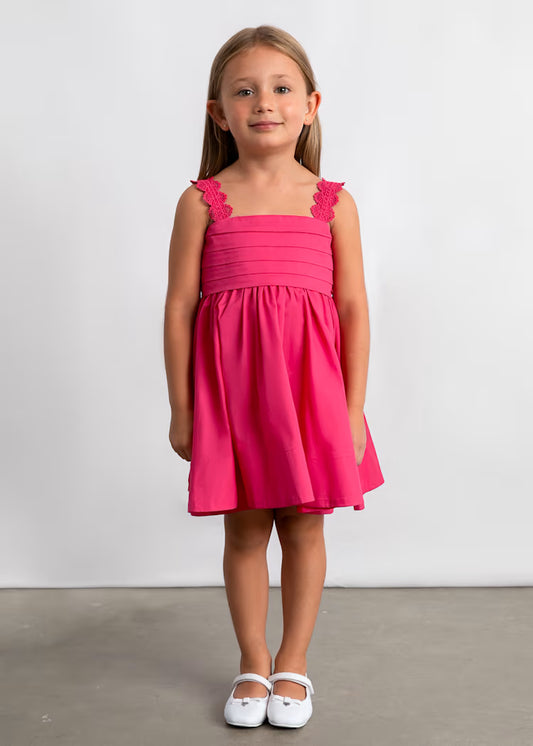 Mayoral 3926 Hot Pink Girl Satin Dress