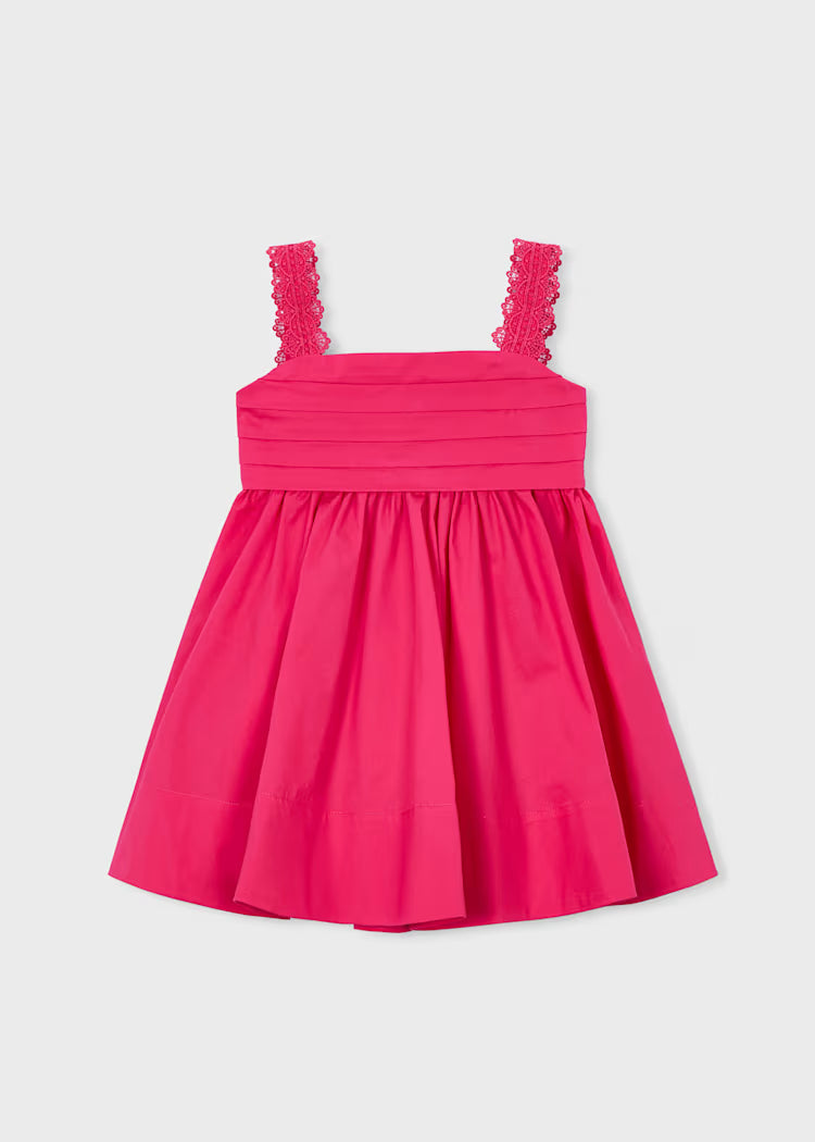 Mayoral 3926 Hot Pink Girl Satin Dress