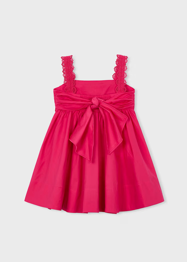 Mayoral 3926 Hot Pink Girl Satin Dress