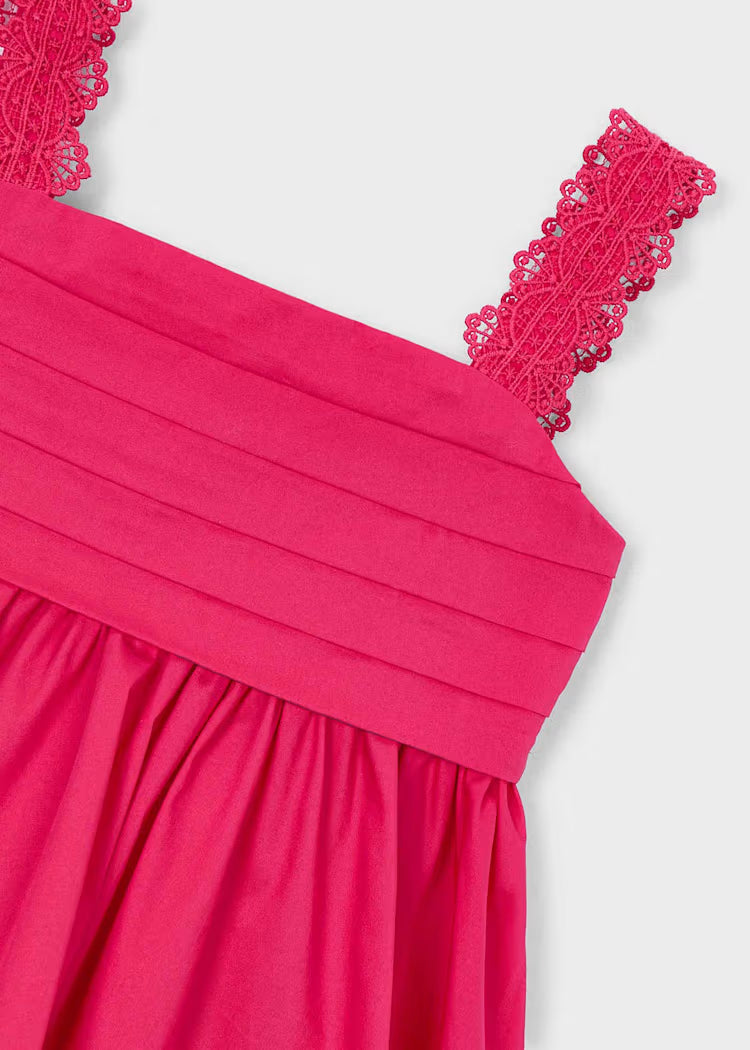 Mayoral 3926 Hot Pink Girl Satin Dress
