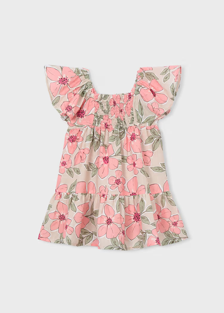 Mayoral 3932 Girl Printed Smocked Dress