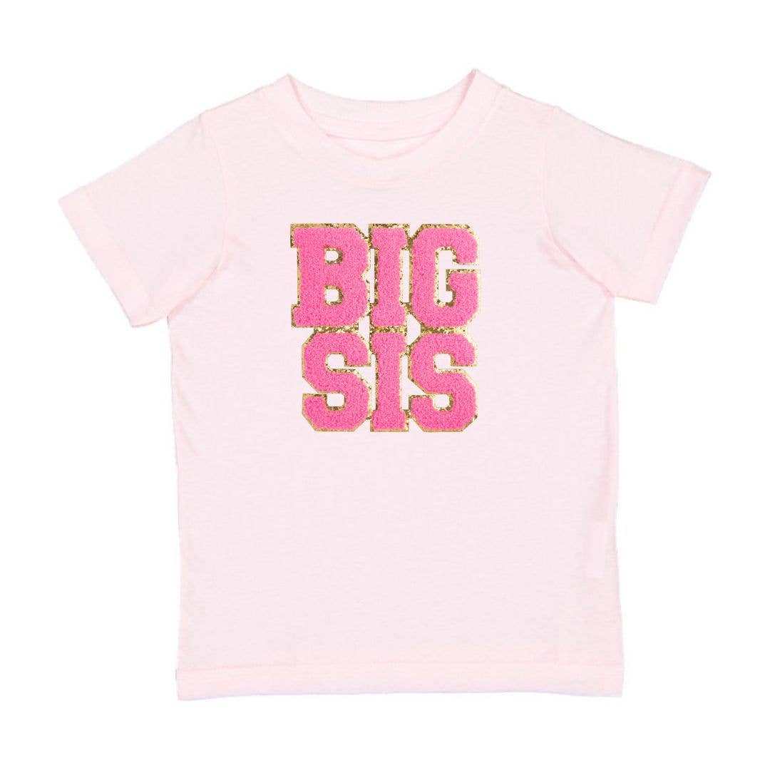 Big Sis Patch Short Sleeve Shirt- Family Fun- Birth Announce