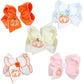Embroidered Pumpkin Crochet Edge Bow