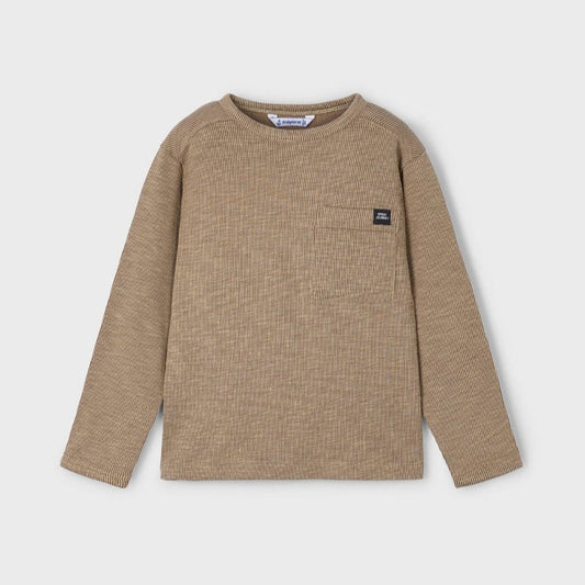 Mayoral 4082 Caramel Long Sleeve Pocket Tee