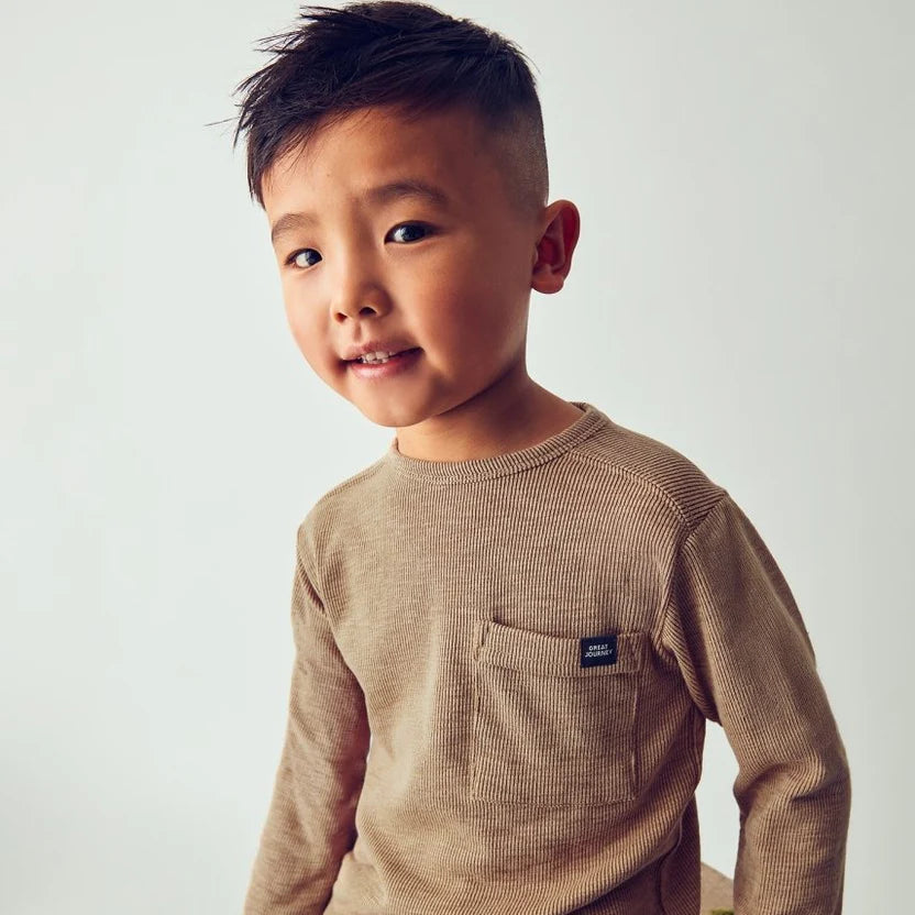 Mayoral 4082 Caramel Long Sleeve Pocket Tee