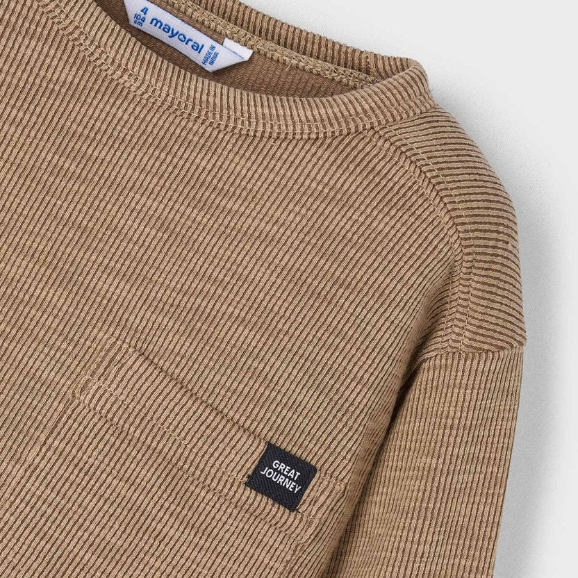 Mayoral 4082 Caramel Long Sleeve Pocket Tee