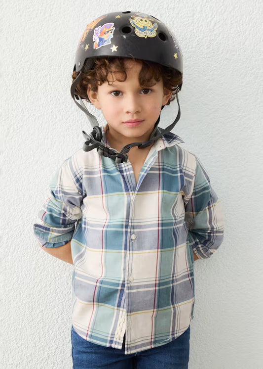 Mayoral 4102 Blue Plaid Shirt